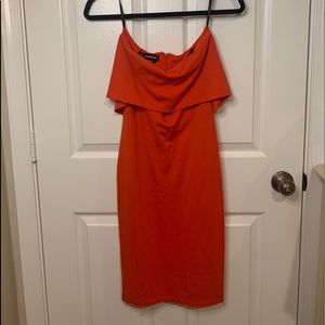 Bebe red strapless dress